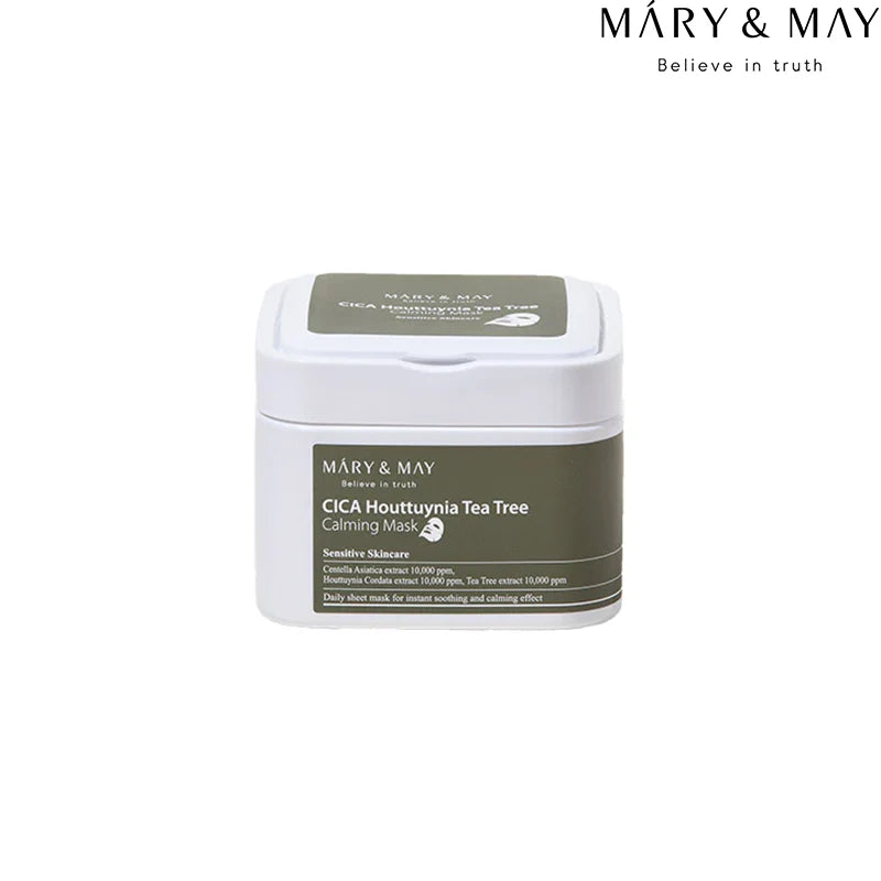 MARY&MAY CICA HOUTTUYNIA TEA TREE CALMING MASK 30PCS