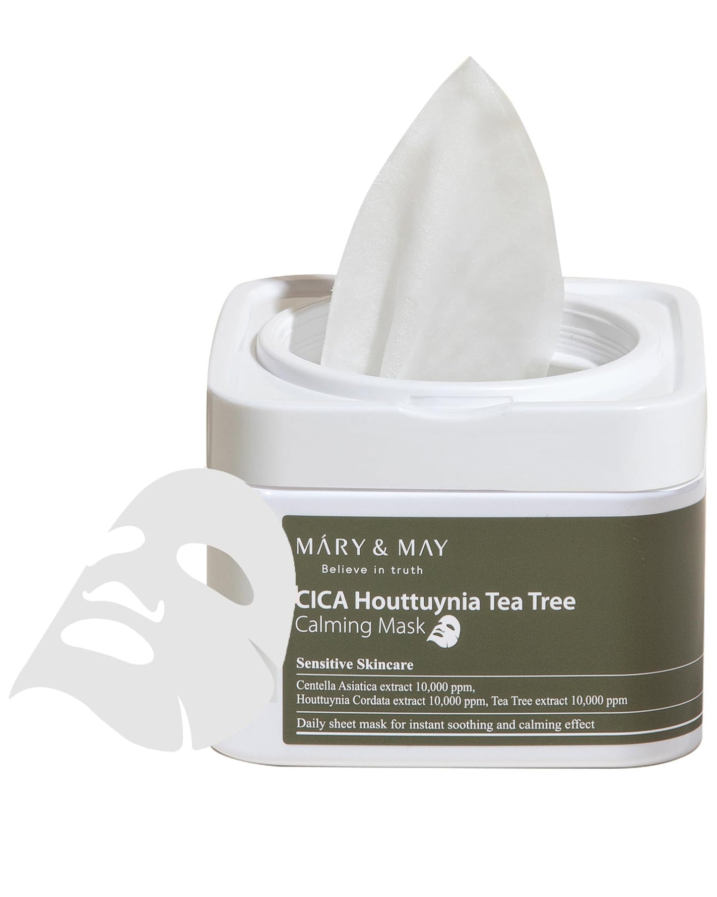 MARY&MAY CICA HOUTTUYNIA TEA TREE CALMING MASK 30PCS